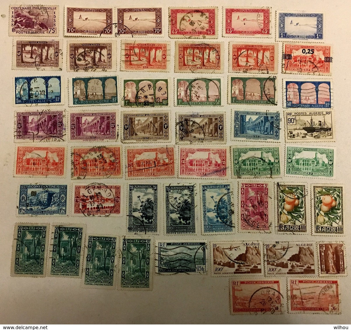 LOT DE 48 T OBLITERES ALGERIE R.F. Belles Oblitérations - Collections, Lots & Séries