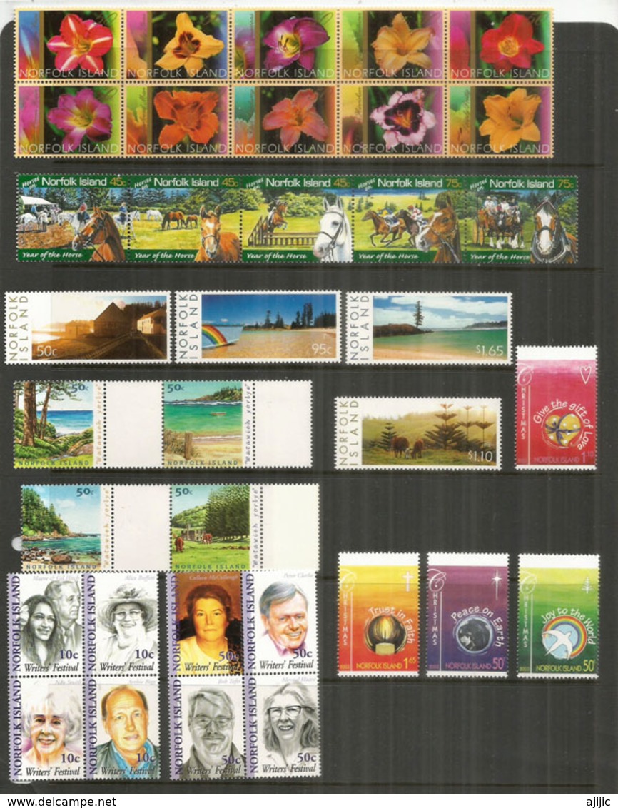 Année Complète 2003, 35 Timbres + 1 B-F + 1 Carnet Neufs **  Côte  80,00 Euro. Deux Photos - Ile Norfolk