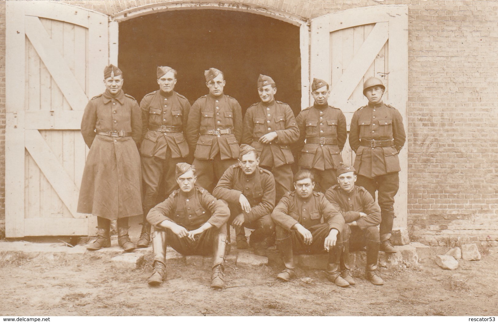 Rare Carte Photo Groupe De Militaires Belges - 1914-18