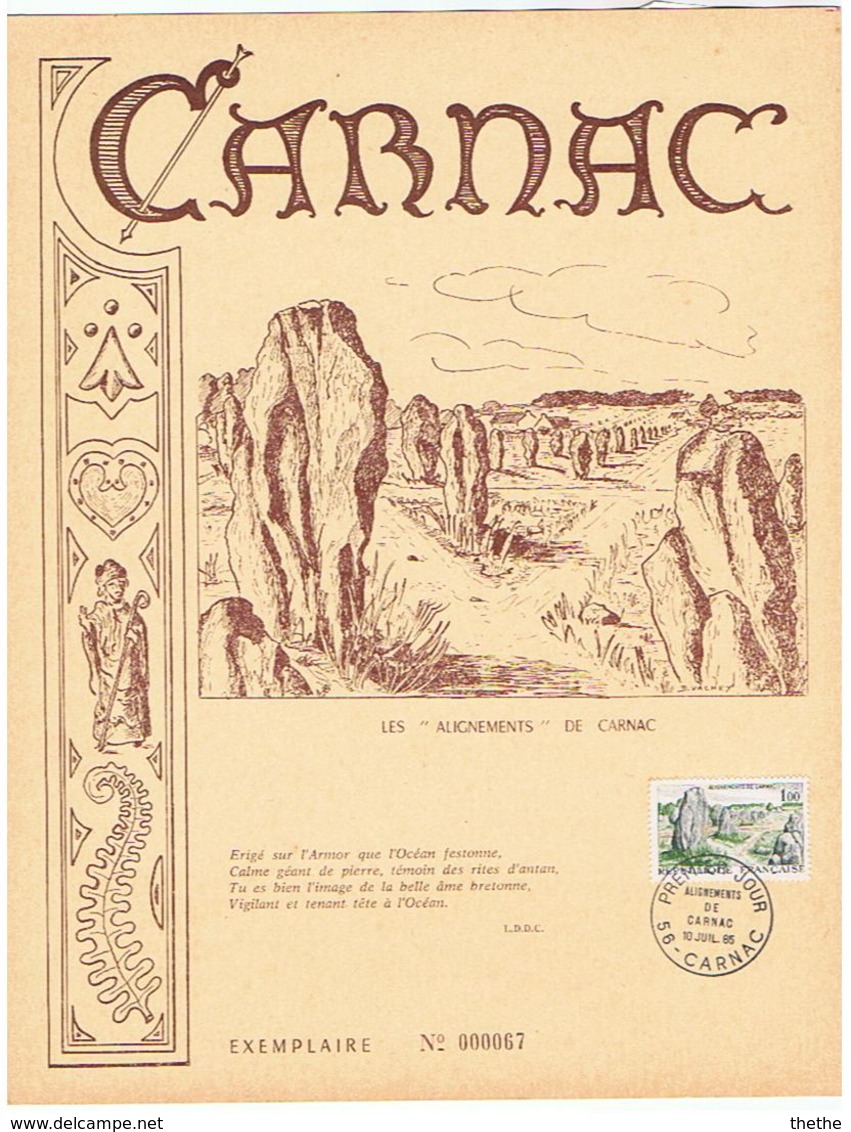 CARNAC - Les "Alignements" - 1er Jour - Archéologie