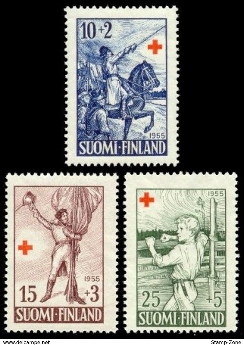 Finland, 1955, Red Cross Fund, Set, MNH, Mi# 447/49 - Unused Stamps