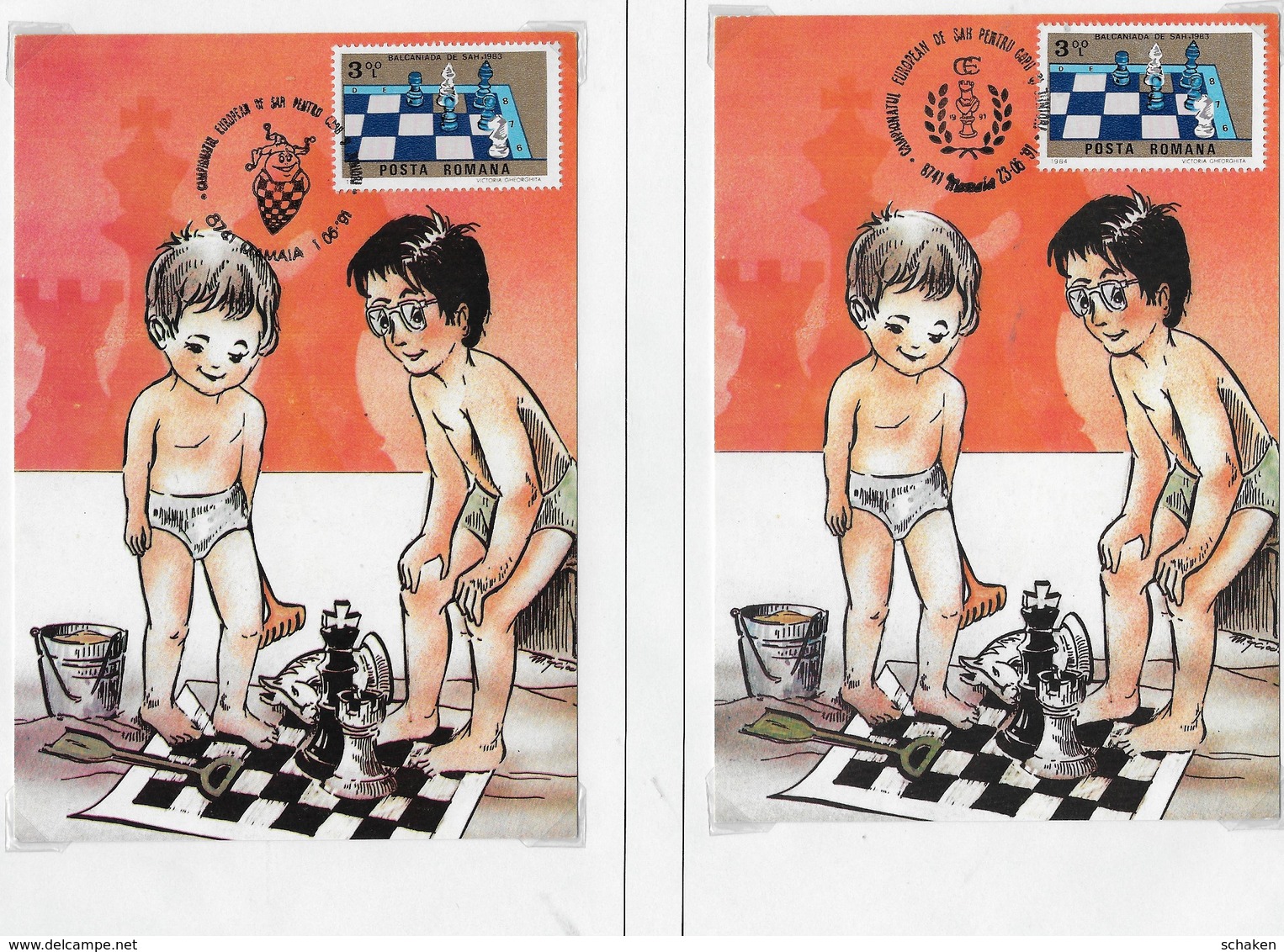 Romania ; Chess Xadrez Sah; 8x Maximumcards; Variety Small Cancels - Covers & Documents