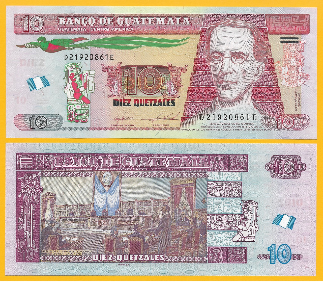 Guatemala 10 Quetzales P-123A 2016 UNC - Guatemala