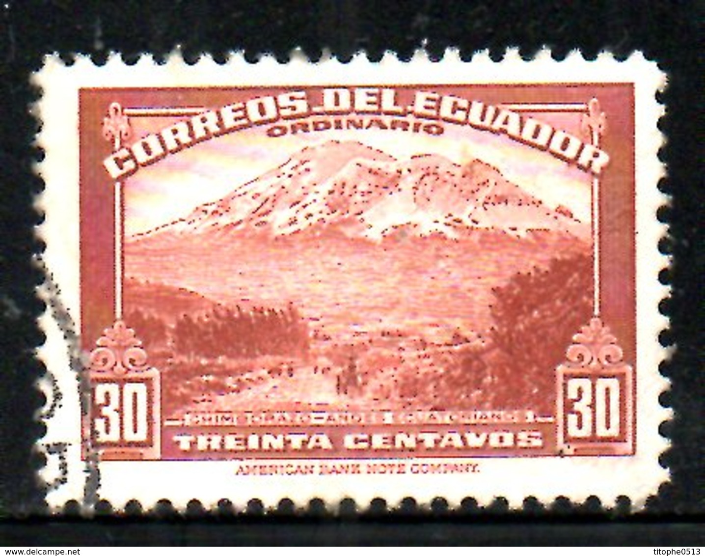 EQUATEUR. N°405 Oblitéré De 1942. Mont Chimborazo. - Montagnes