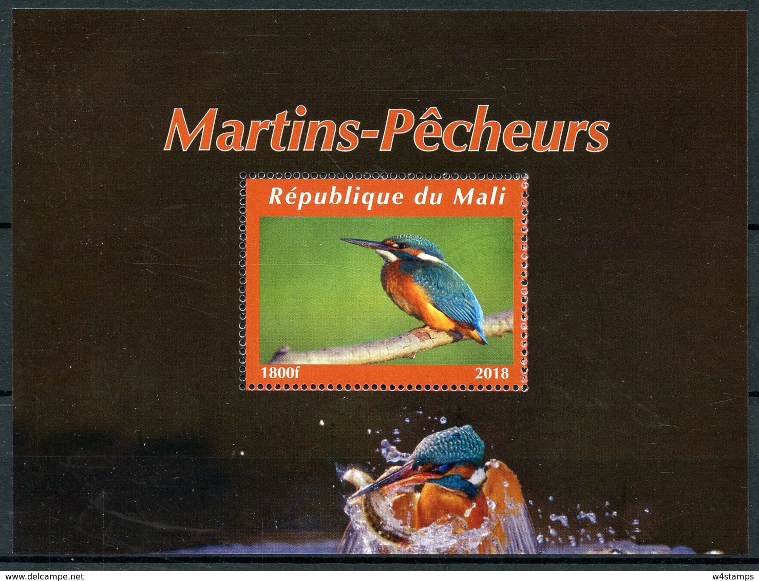 Mali 2018 CTO Kingfishers 1v M/S II Martins-pecheurs Kingfisher Bird Birds Stamps - Other & Unclassified