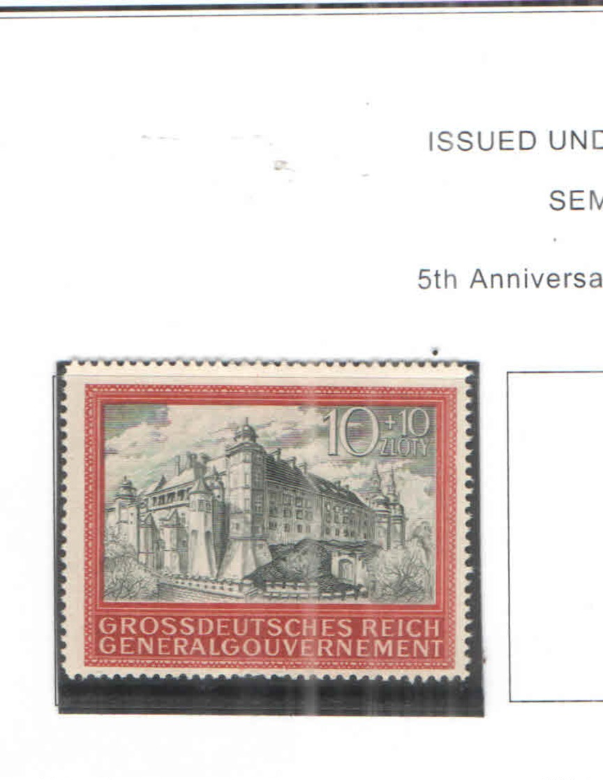 Polonia Occup. Germania SP.  1944 5 Ann.Gen.Gov. .Scott.BNB.41 NEW See Scan On Scott.Page - Governo Generale