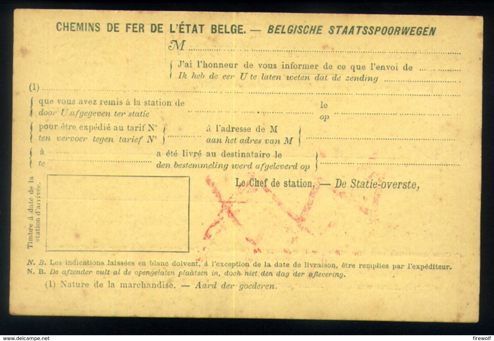 X03 - België - Bericht Van Ontvangst / Avis De Reception - 1897 - Ongebruikt - Sonstige & Ohne Zuordnung