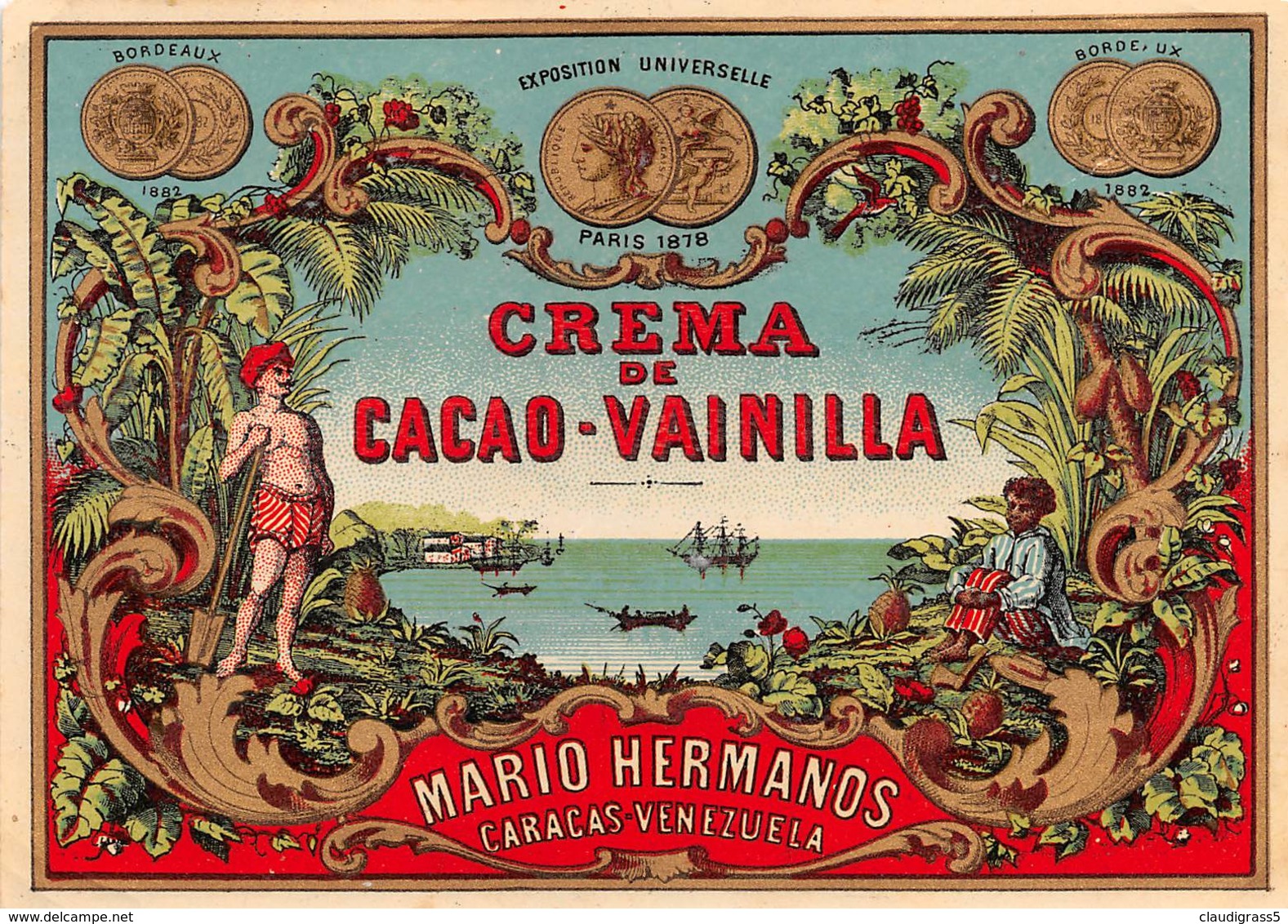 0239 "CREMA DI CACAO VAINILLA" ETICHETTA ORIG. - Altri & Non Classificati