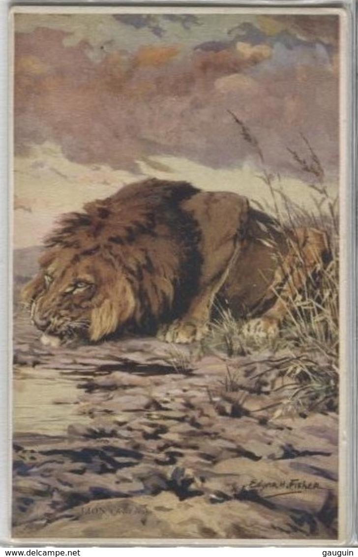 CPA - ILLUSTRATION Edgar H.FISHER - Lion - Edition A.C.Black Ltd - Fisher, Harrison