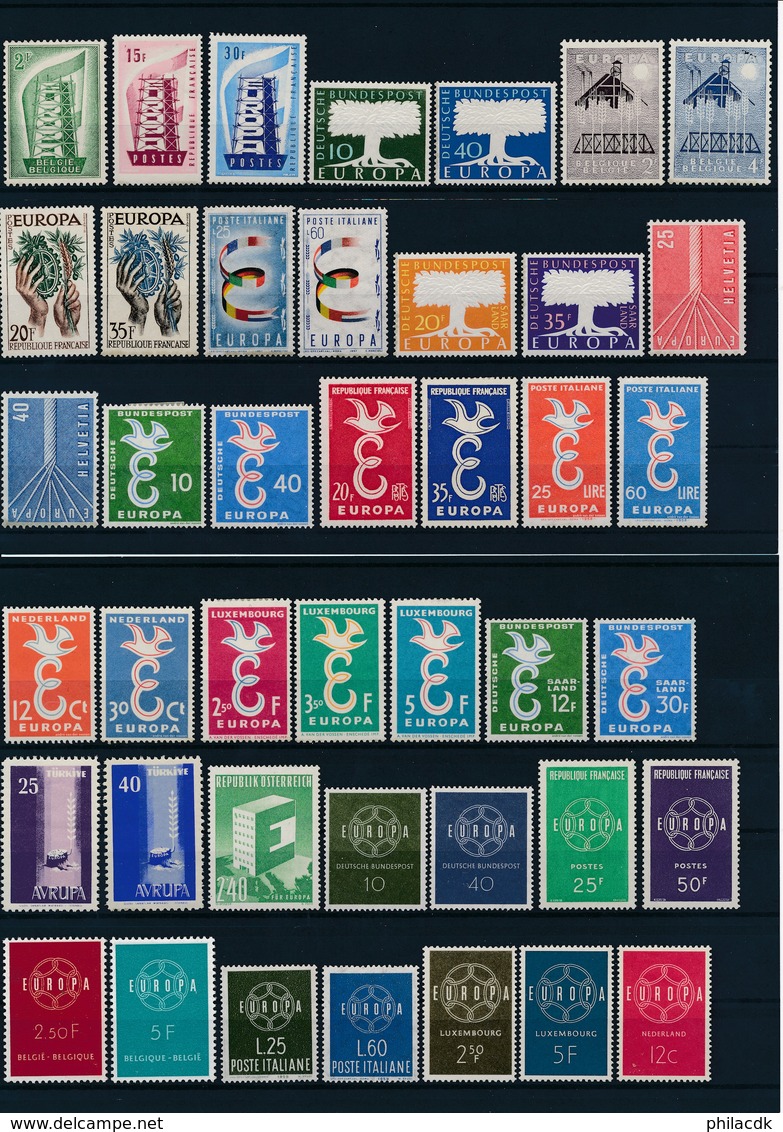 EUROPA - BELLE COLLECTION DE 305 TIMBRES NEUFS**/* SANS OU AVEC CHARNIERE 1956/1979 BIEN SUIVIE - VOIR SCANNS - Sammlungen