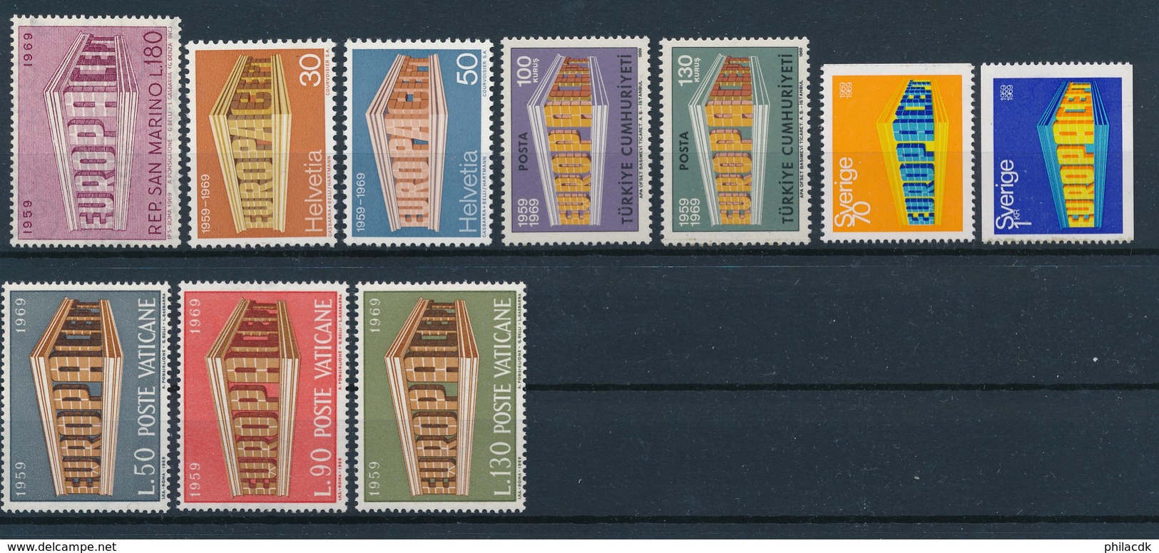 EUROPA - BELLE COLLECTION DE 305 TIMBRES NEUFS**/* SANS OU AVEC CHARNIERE 1956/1979 BIEN SUIVIE - VOIR SCANNS