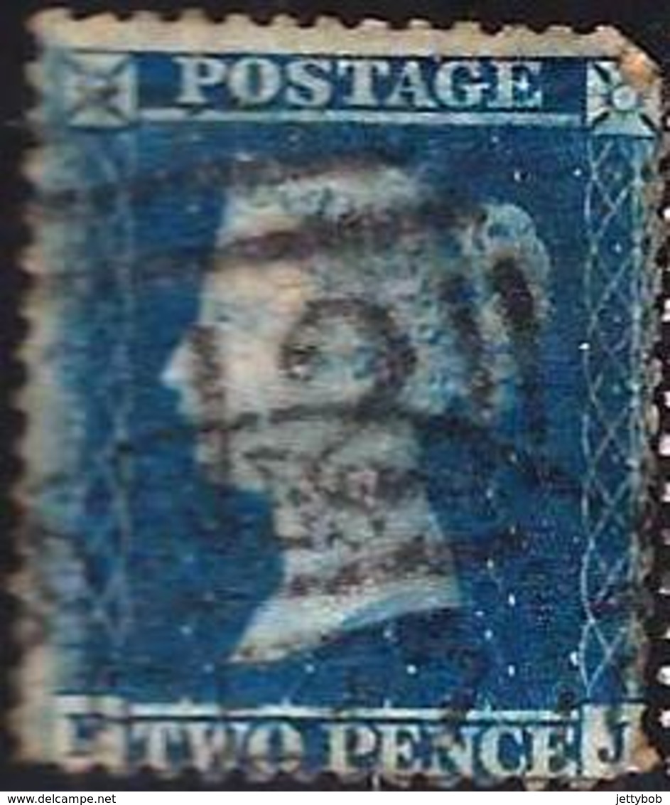 GB 1855 QV 2d Blue Wmk Large Crown Perf: 14  Used - Oblitérés