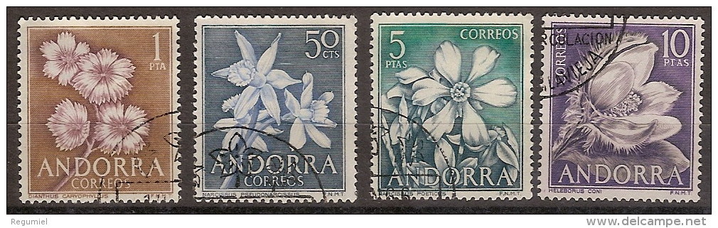 Andorra U 068/71 (o) Flores. 1966 - Gebruikt