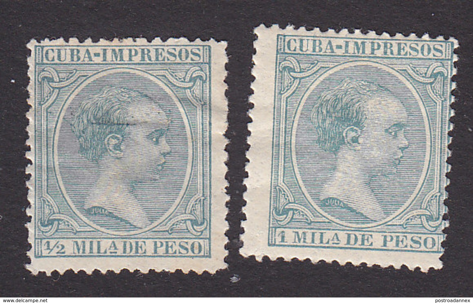 Cuba, Scott #P25-P26, Mint Hinged, King Alfonso XIII, Issued 1896 - Cuba (1874-1898)