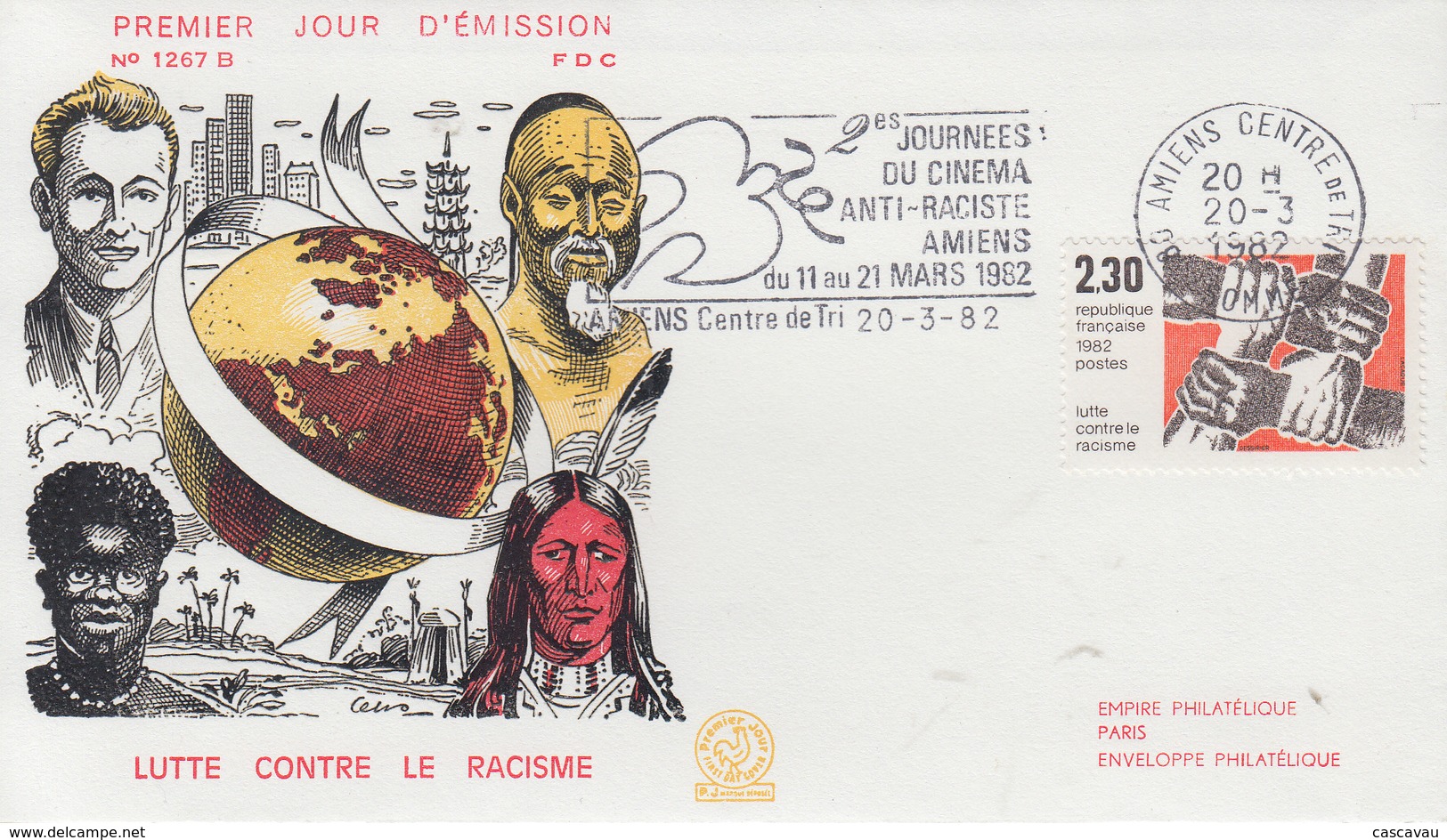 Enveloppe  FDC  Flamme   1er   Jour   Lutte  Contre  Le  Racisme   AMIENS   1982 - 1980-1989