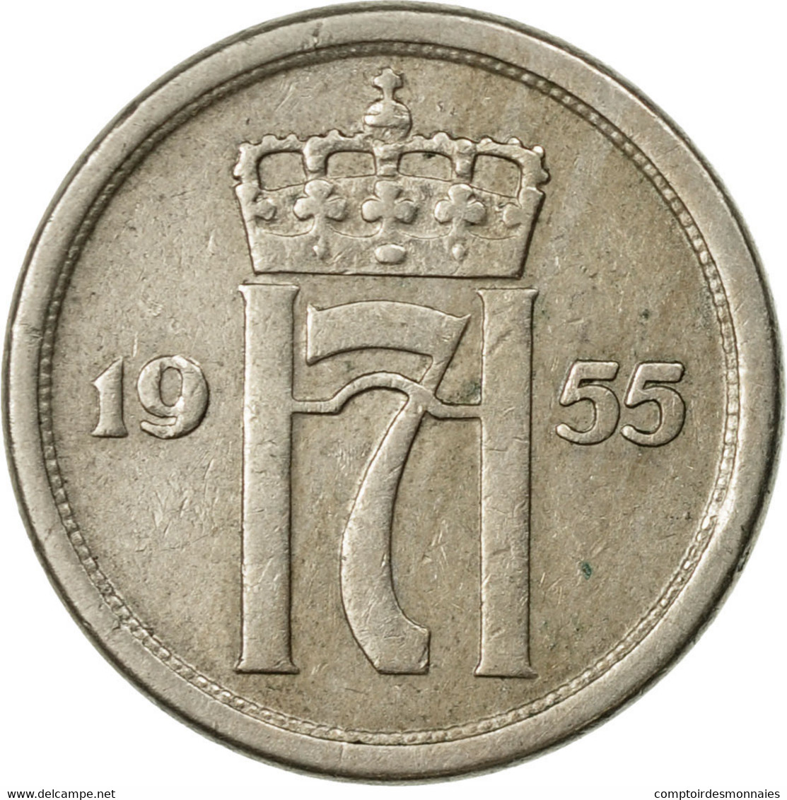 Monnaie, Norvège, Haakon VII, 25 Öre, 1955, TTB, Copper-nickel, KM:401 - Norvège