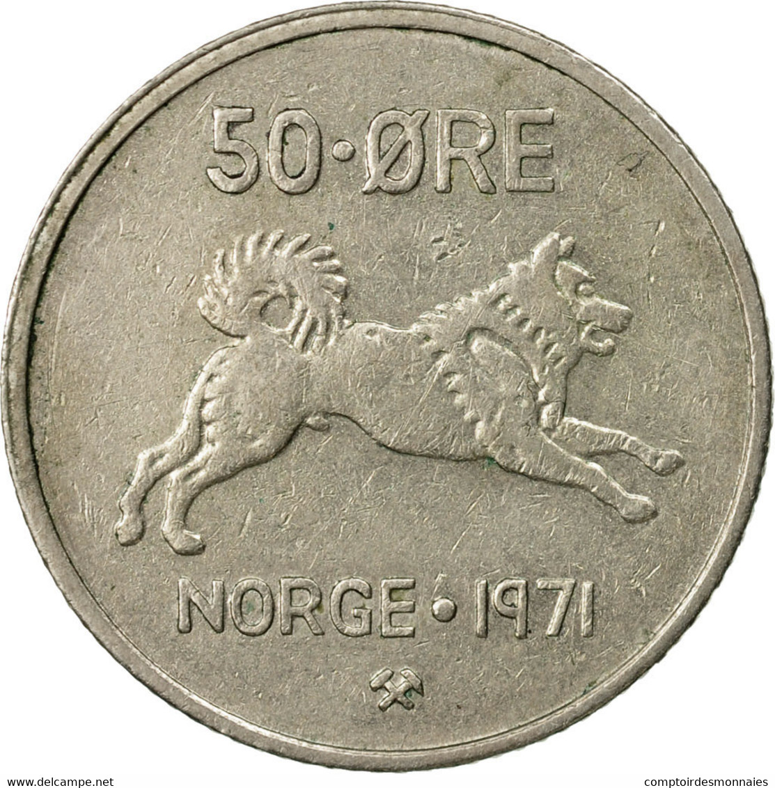 Monnaie, Norvège, Olav V, 50 Öre, 1971, TTB, Copper-nickel, KM:408 - Norvège