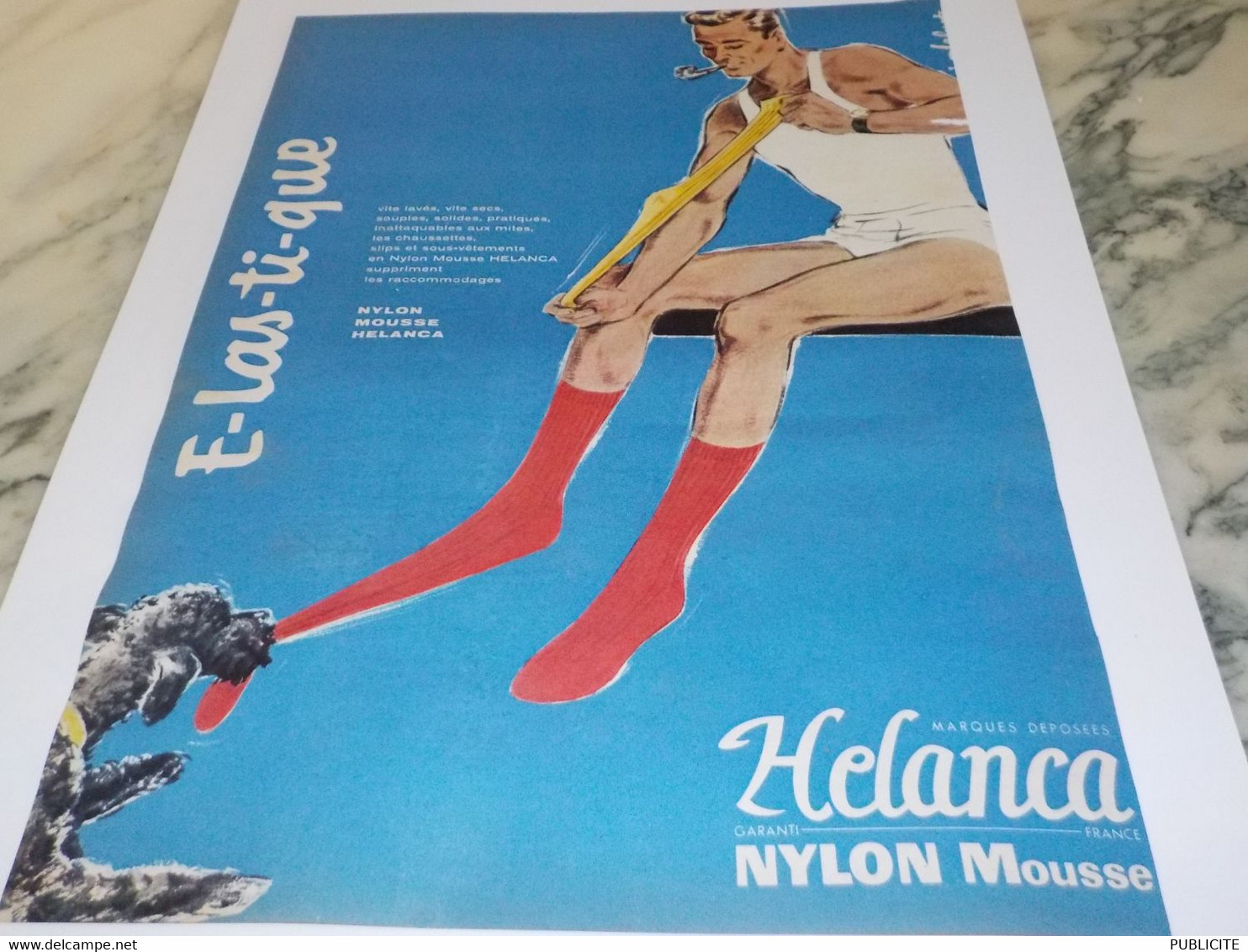 ANCIENNE PUBLICITE LES CHAUSETTES  ELASTIQUE DE HELANCA 1956 - Autres & Non Classés