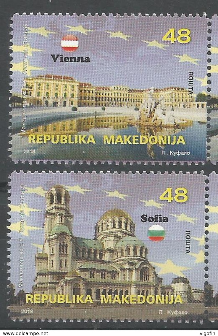 MK 2018-835-6 MACEDONIA IN EU, NORD MACEDONIA, 1 X 2v, MNH - Nordmazedonien