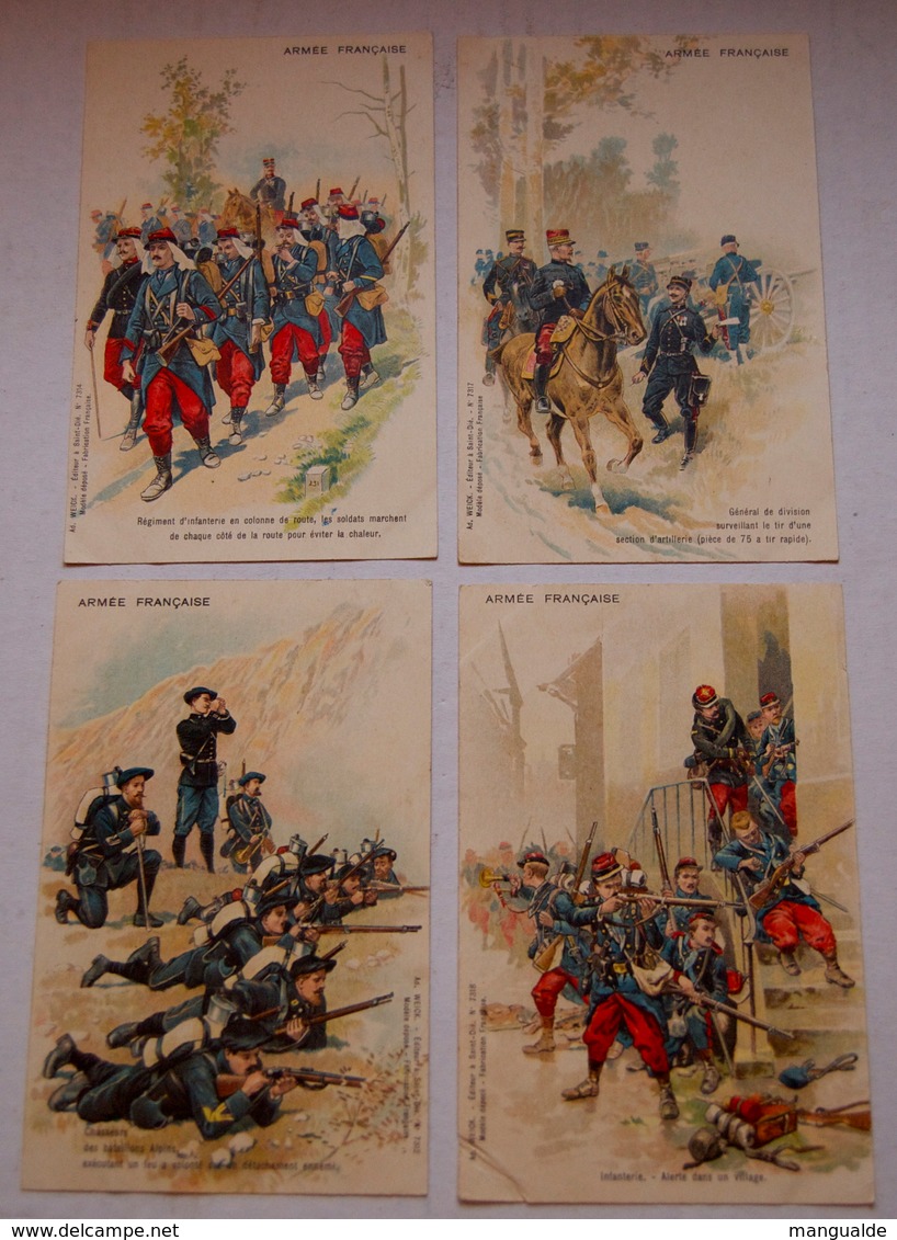 Lot De 4 Cpa Armée Française  Ad. Weick  Editeur - Guerre 1914-18