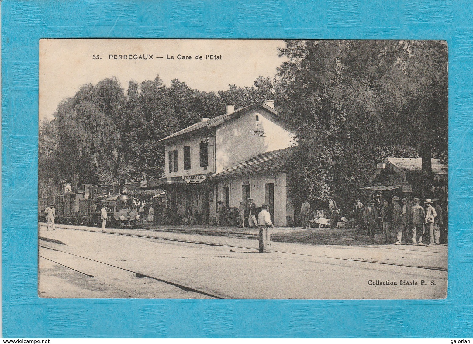 Perregaux, 1917. - La Gare De L'État, Train En Gare. - ( S'appelle Depuis 1962 Mohammadia ). - ( Chantilly, 1917 ). - Autres & Non Classés