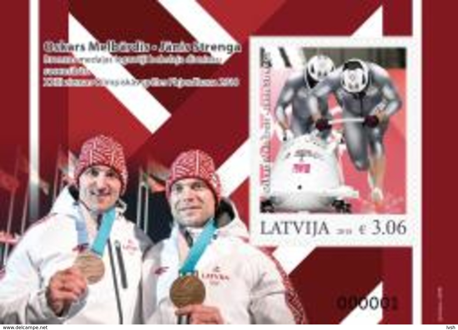 Latvia.2018.Olympic Winter Games.Pyeongchang -2018.Bobsleigh.Janis Strenga ,Oskars Melbardis.s/s Of 1 V. ** . - Lettonie