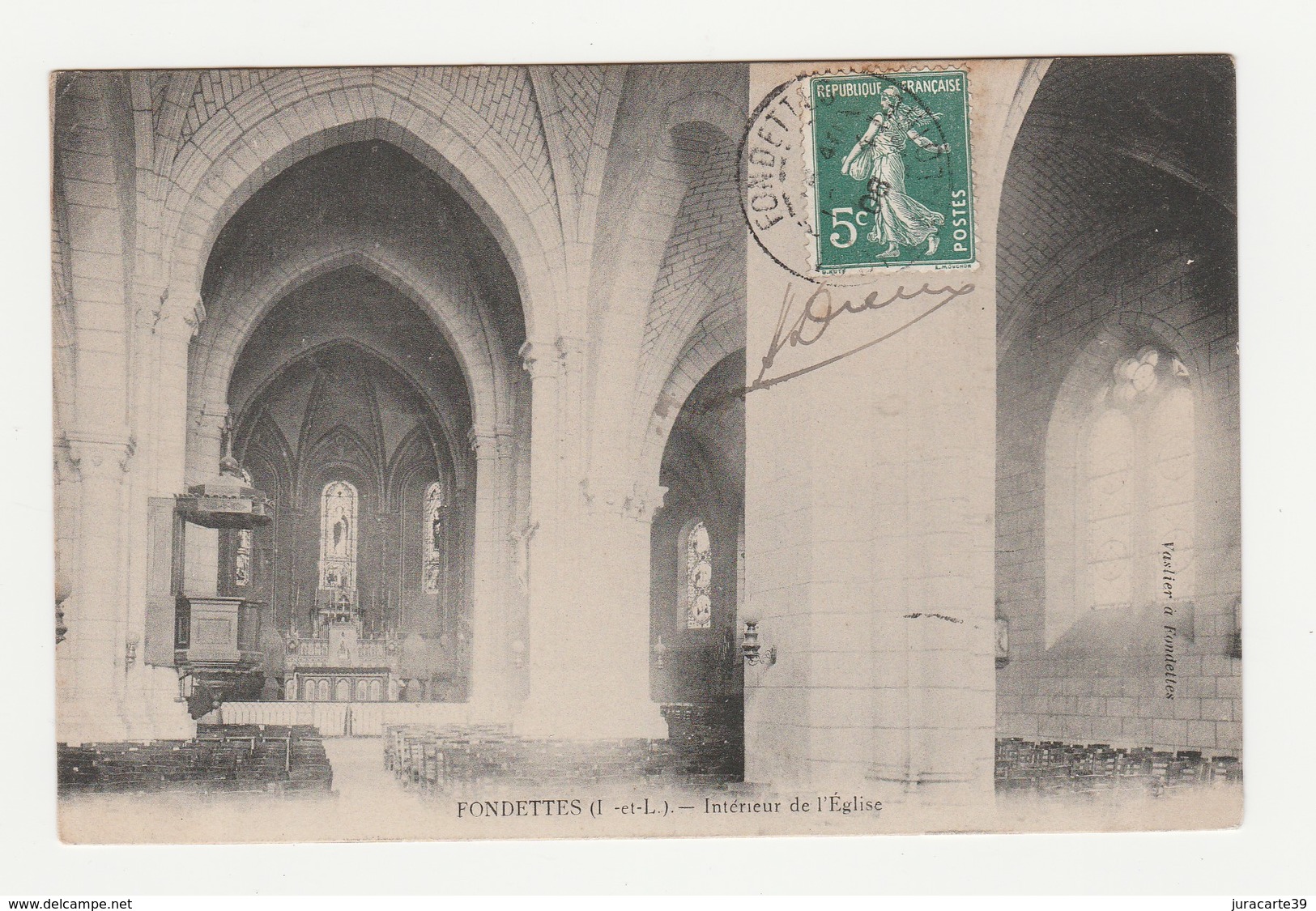 Fondettes.37.Indre Et Loire.Intérieur De L'Eglise.1908 - Fondettes