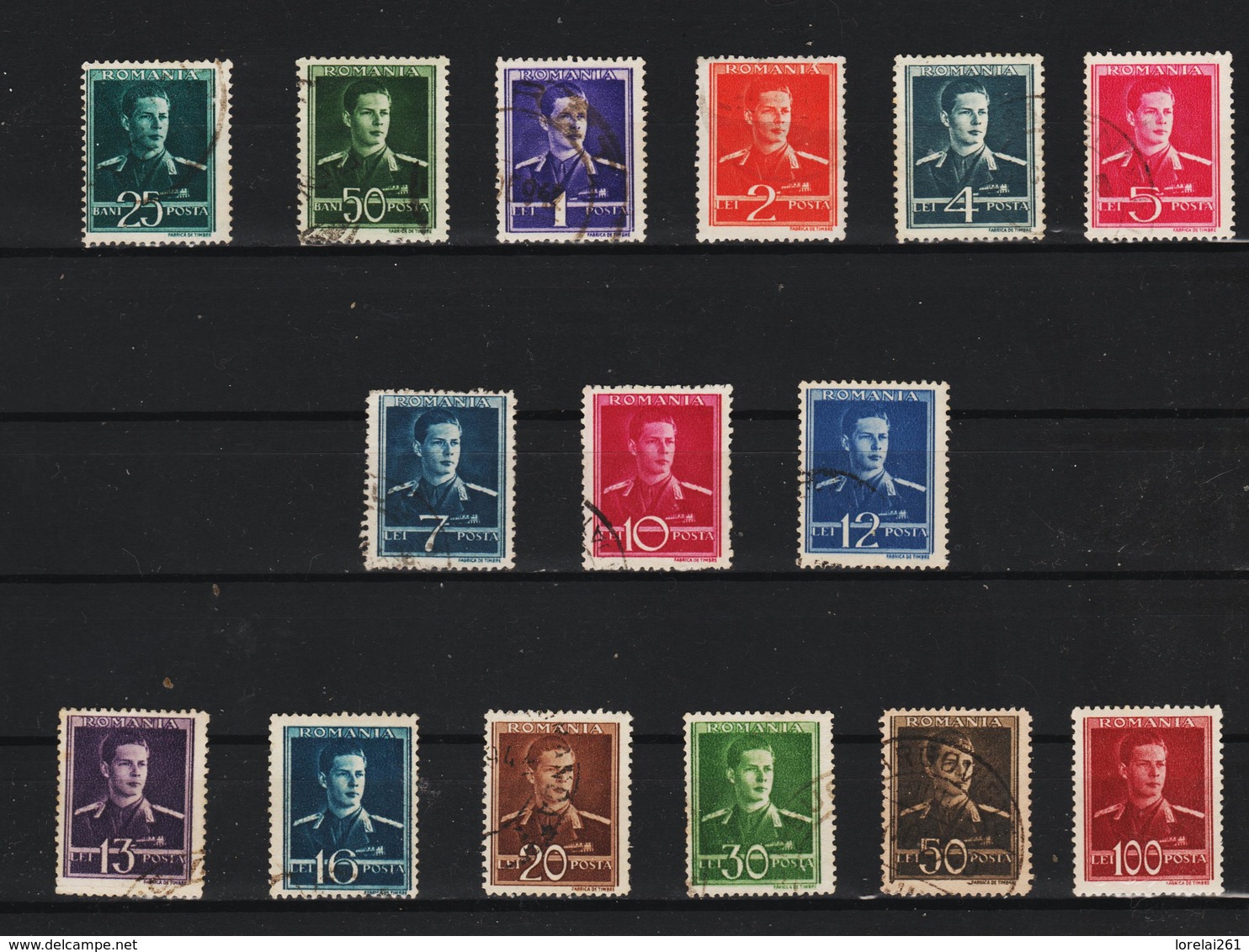 1940-42 Roi Michel  Mi No 650/665 Et Y&T 619/633 COMPLET 15 Val. - Gebraucht