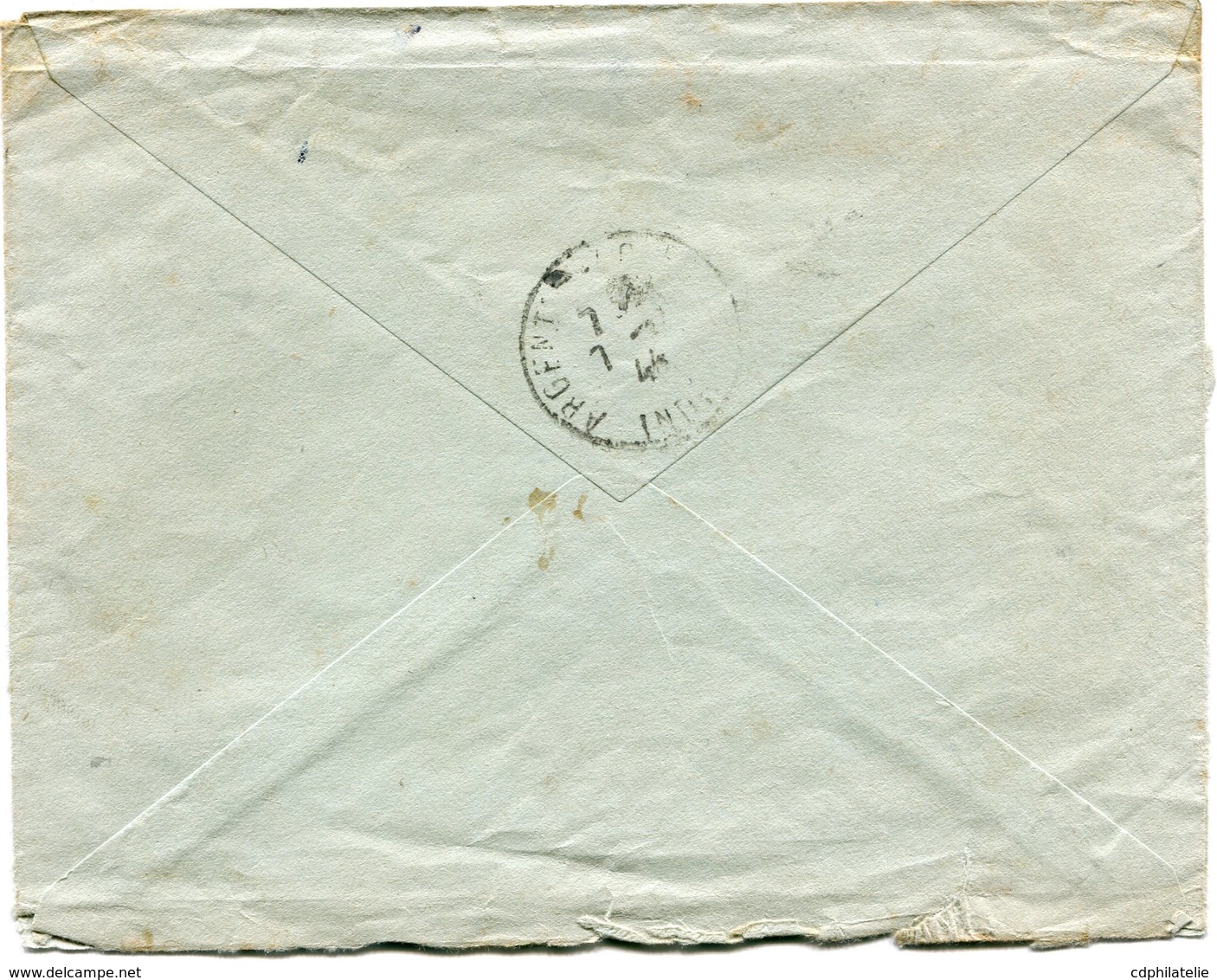 ALGERIE LETTRE RECOMMANDEE (F.M.) DEPART POSTE MILITAIRE 3-11-44 BPM 5 POUR LA FRANCE - Lettres & Documents