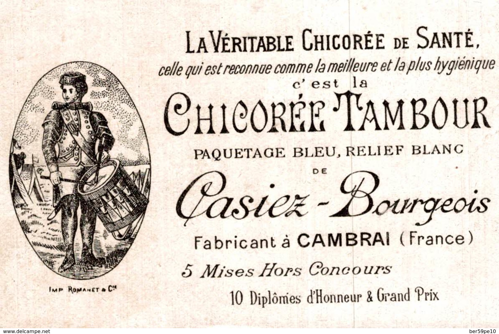 CHROMO CHICOREE AU TAMBOUR CASIEZ-BOURGEOIS CAMBRAI  DUGUESCLIN ET THOMAS DE CANTORBERY - Autres & Non Classés