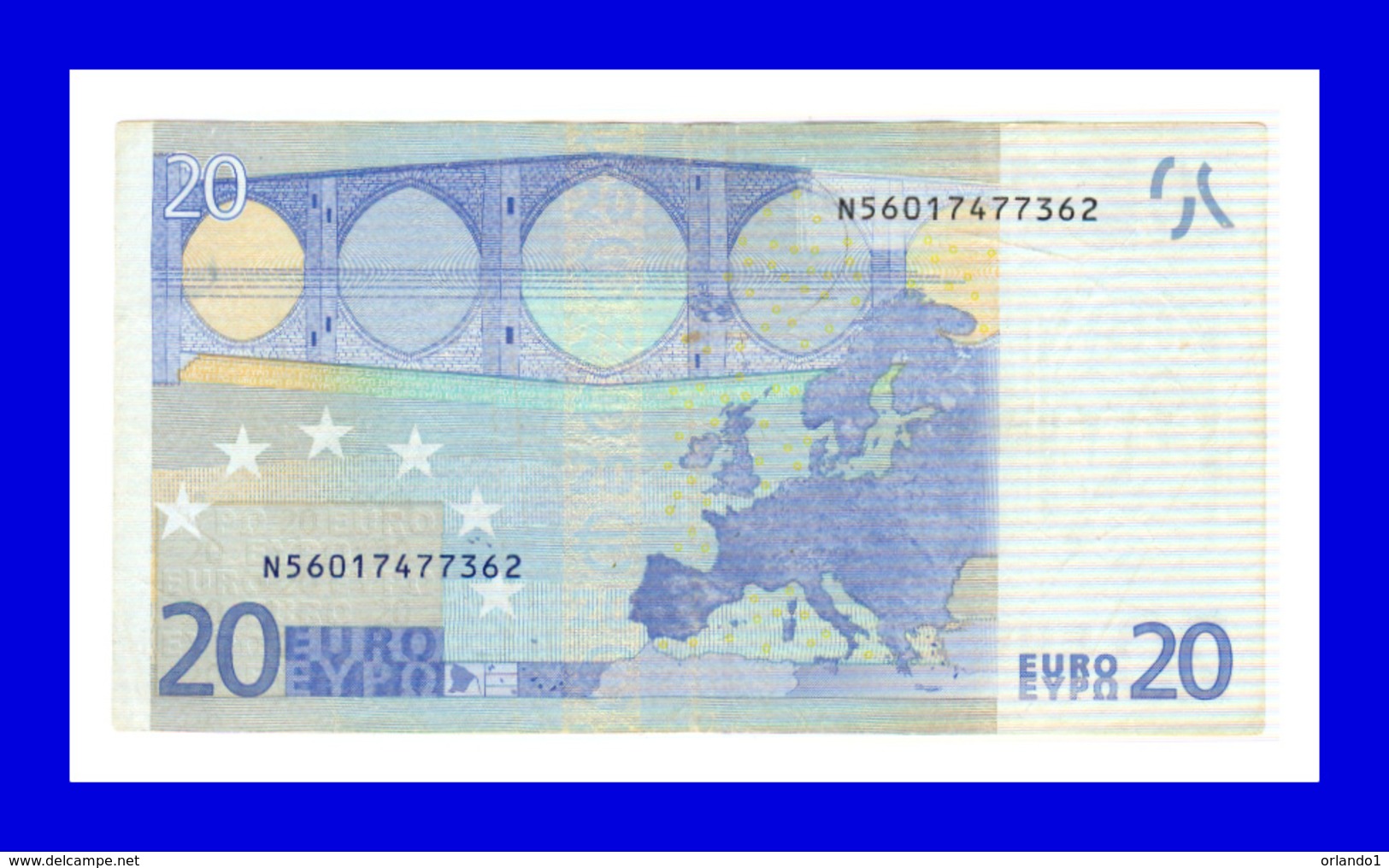 20 EURO "N" AUSTRIA Firma DUISENBERG F002 F5 SEE SCAN!!!! - 20 Euro