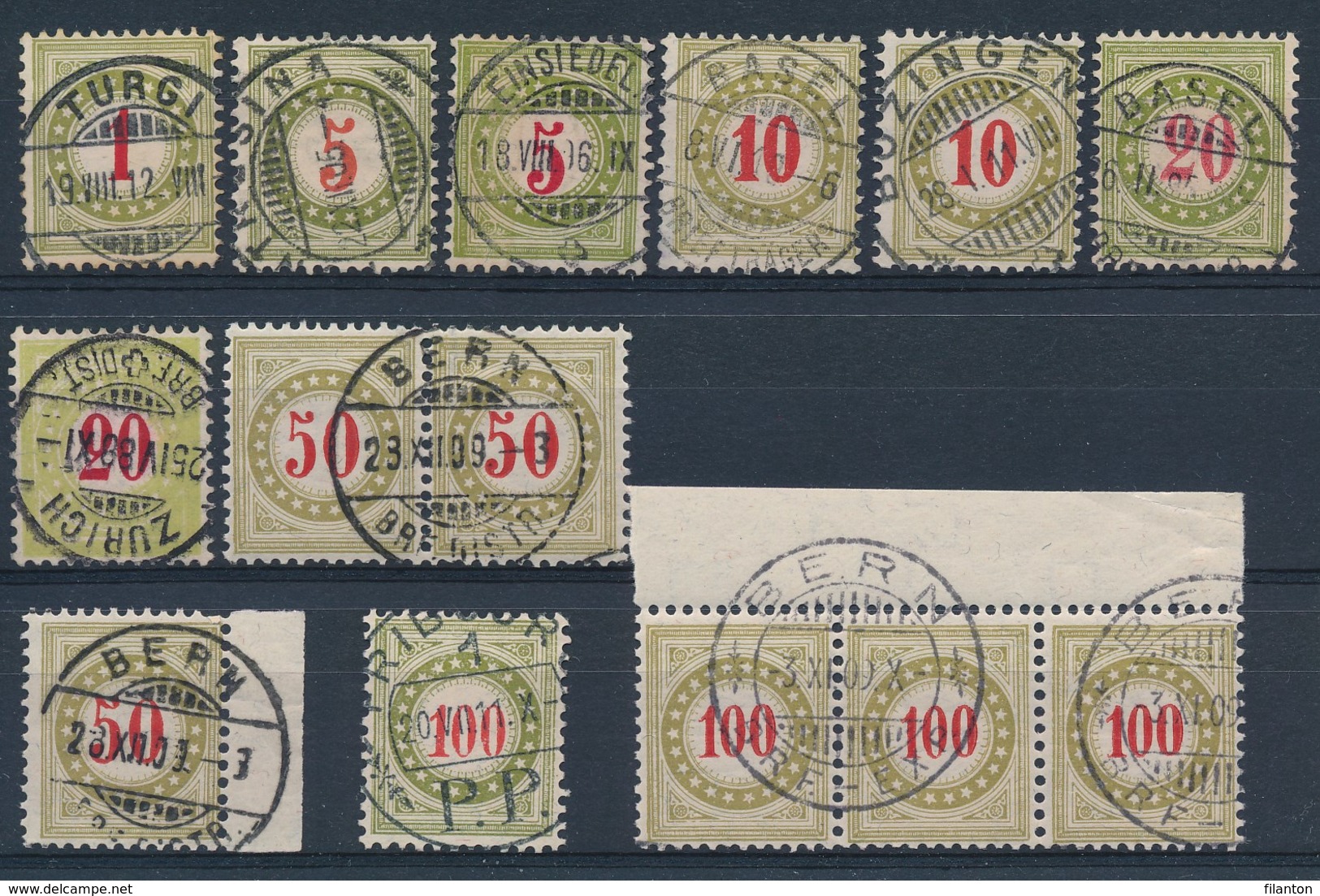 HELVETIA - Portomarken - Selectie Luxe-stempels  - (ref. 124) - Postage Due