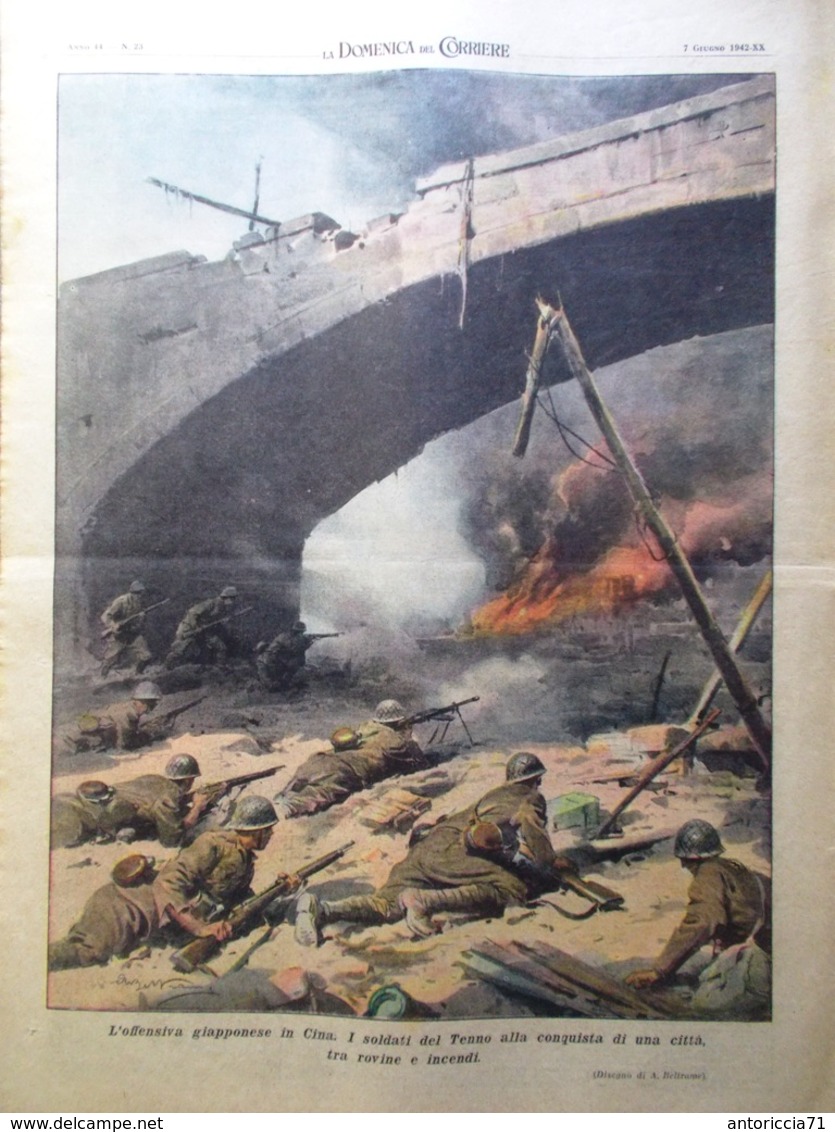 La Domenica Del Corriere 7 Giugno 1942 WW2 Marmarica Giappone Deserto Artigiani - Guerra 1939-45