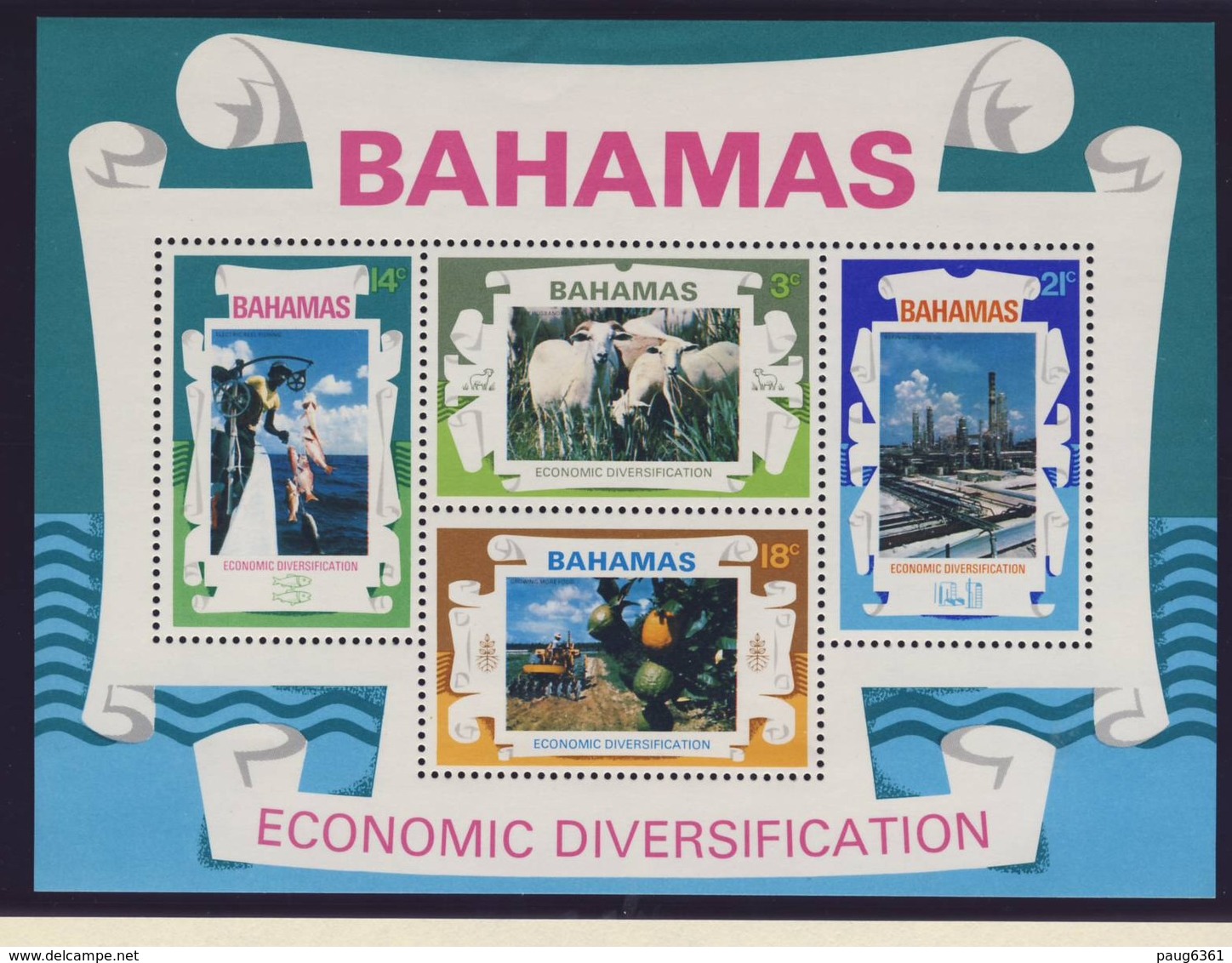 BAHAMAS 1975  BLOC RESSOURCES ECONOMIQUES   YVERT  N°B14 NEUF MNH** - Bahamas (1973-...)