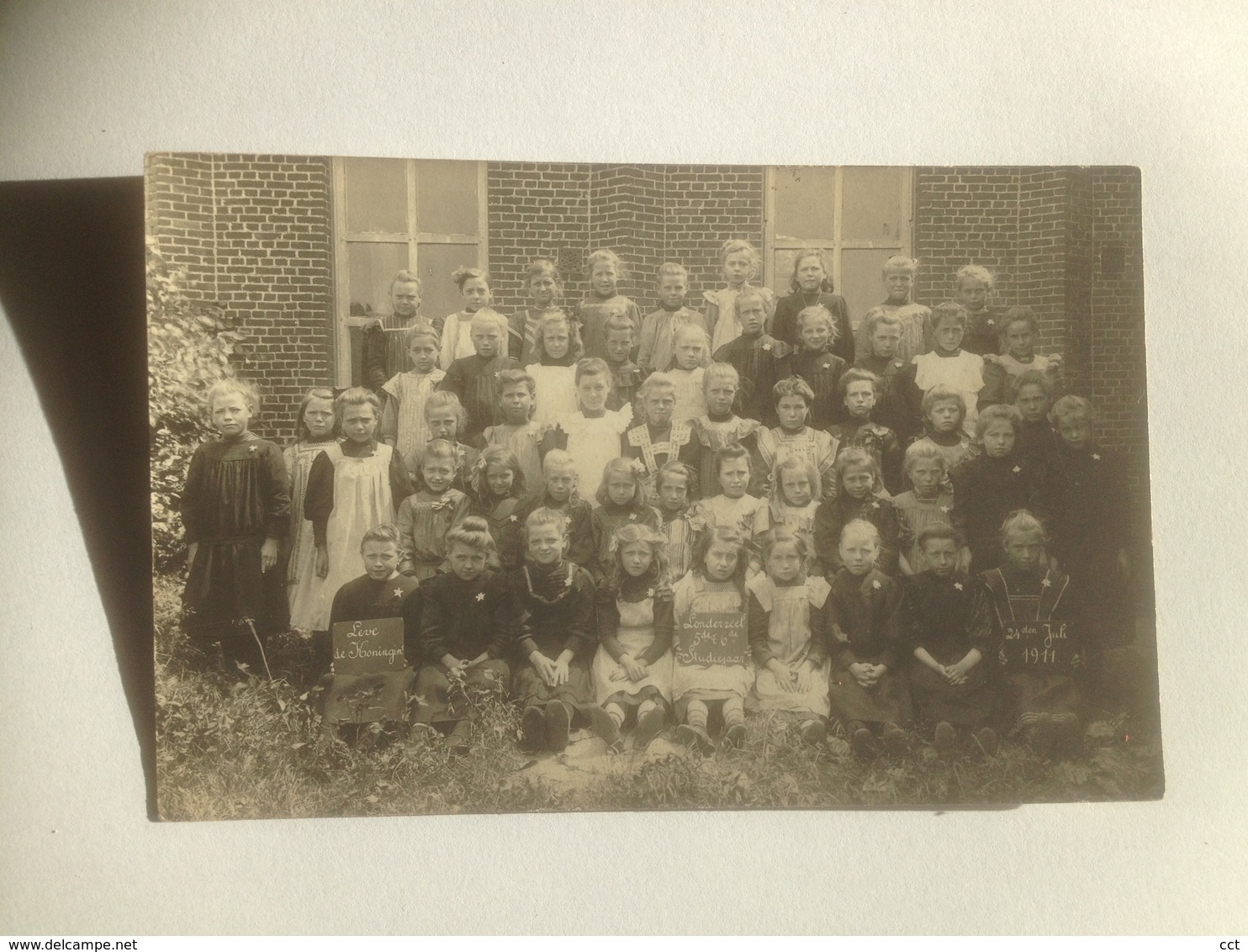 Londerzeel  FOTOKAART 5de Et 6de Studiejaar 24 Juli 1911 Leve De Koningin - Londerzeel