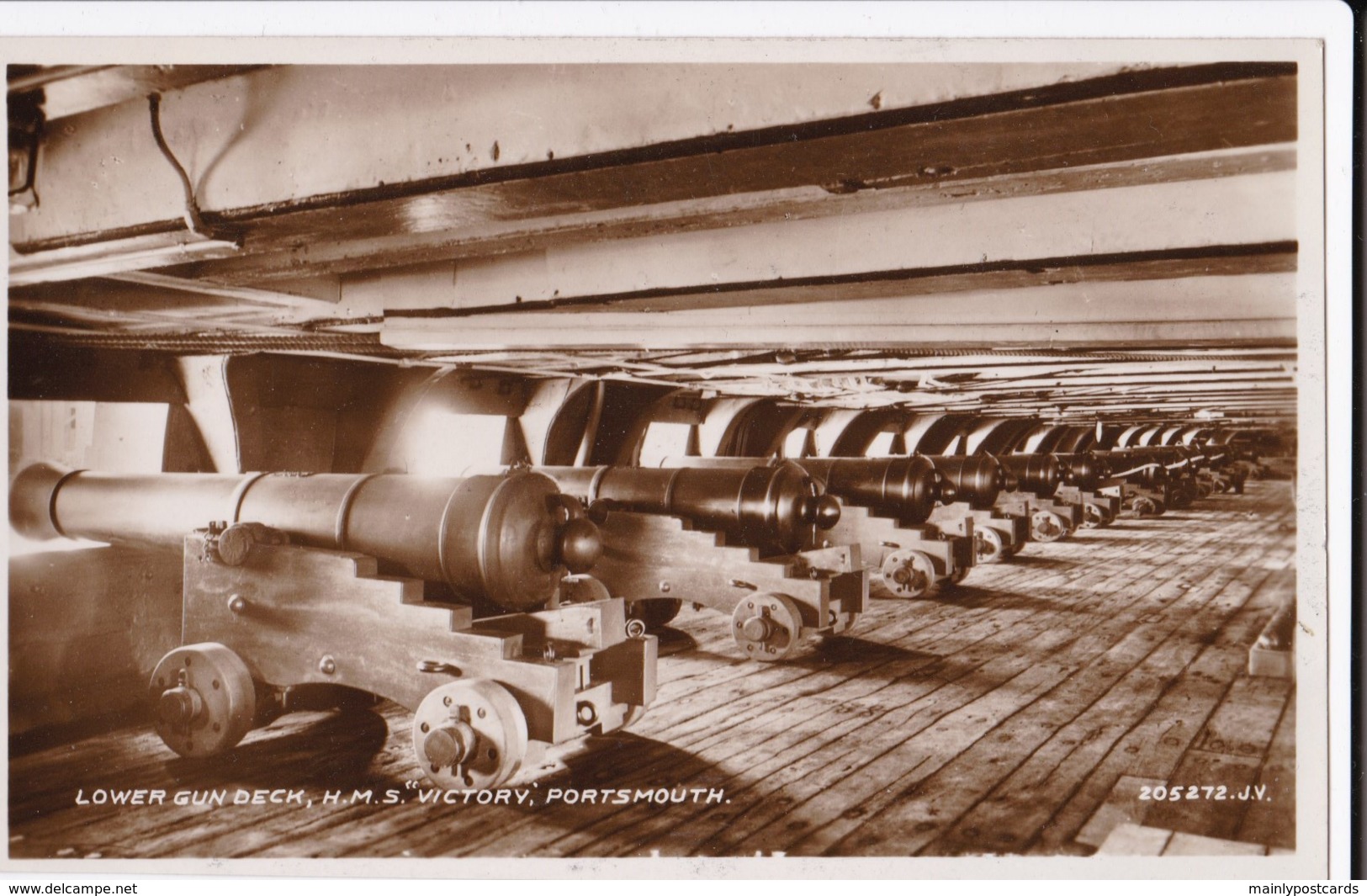 AL37 Lower Gun Deck, H.M.S. Victory, Portsmouth - RPPC - Portsmouth