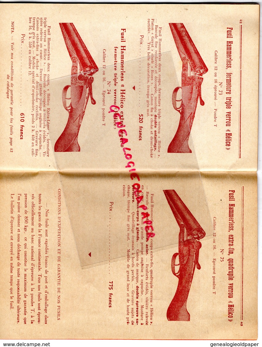 42- ST SAINT ETIENNE-RENNES-PARIS- RARE CATALOGUE MANUFACTURE CYCLE BALLIS- BICYCLETTE-TANDEM-FUSIL LEPAGE-HAMMERLESS