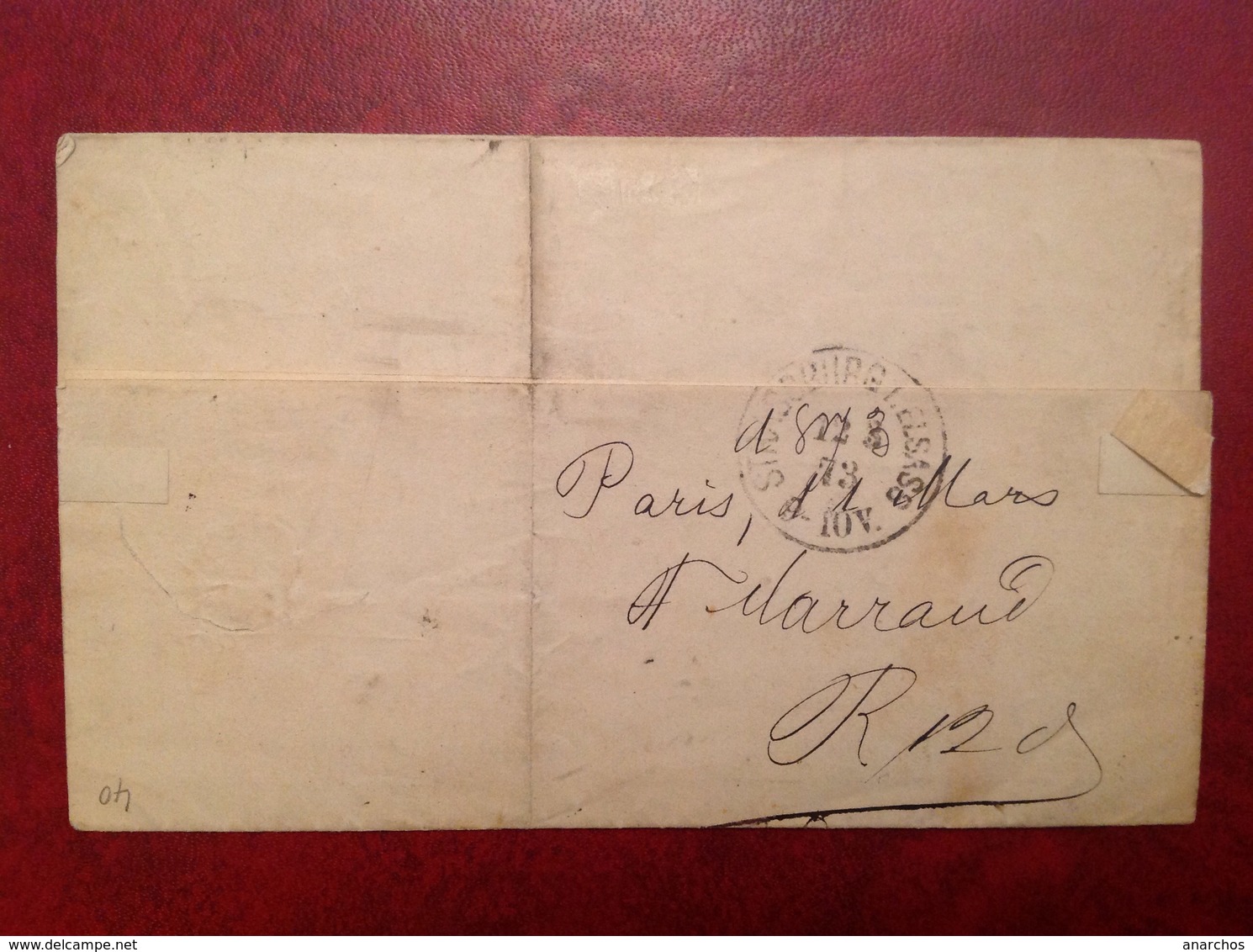 1873 Paris Etoile 1 Pour Strassburg PD Marraud Tribunal De Commerce - 1849-1876: Période Classique