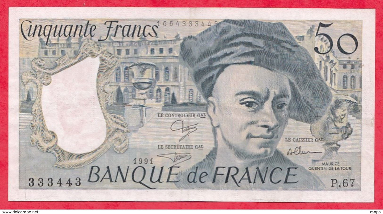 50 Francs "Quentin De La Tour" 1991----Série P.67----XF/SUP+-- AUCUN TROU D EPINGLE - 50 F 1976-1992 ''Quentin De La Tour''