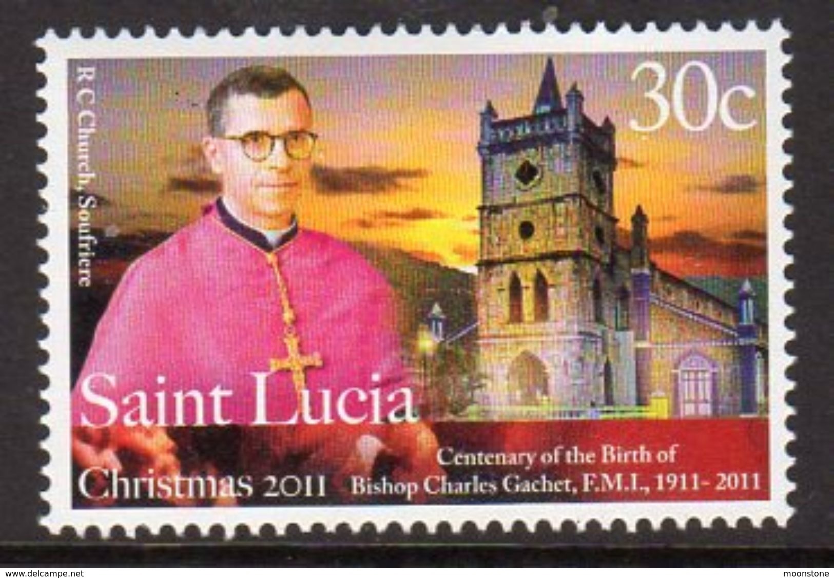 St. Lucia 2011 Christmas Bishop Gachet, MNH (SG 1408) - St.Lucia (1979-...)