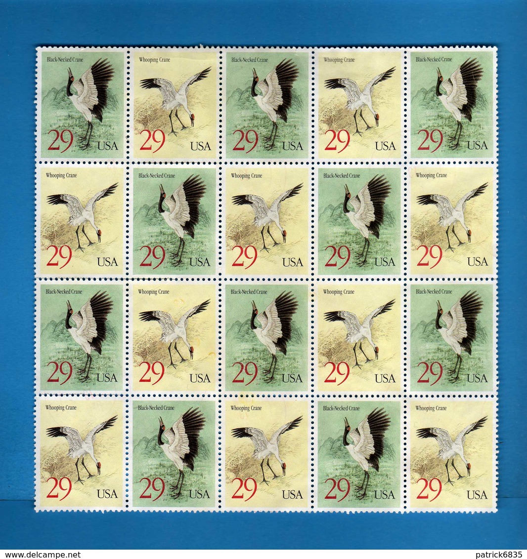 Stati Uniti*-1988.Protection De La Nature- , 20 Stamps Non-stamped  Without Glue. Yv. 2281/82 . Vedi Descrizione - Strips & Multiples
