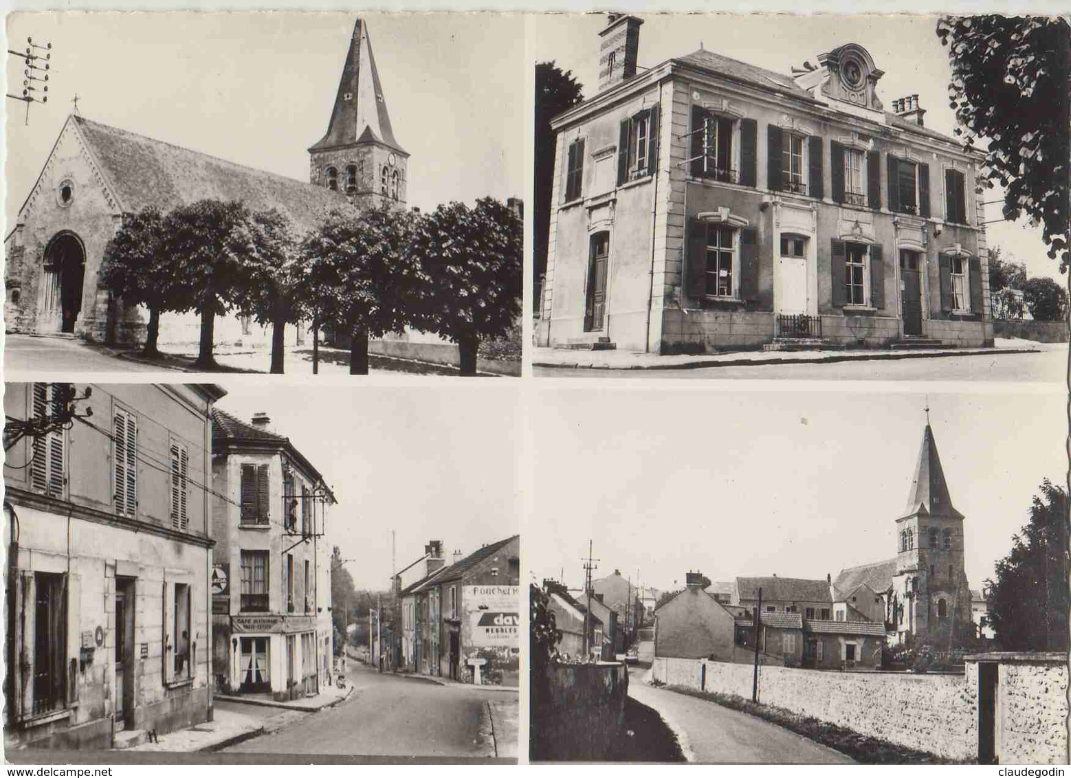 Crespieres , Seine Et Oise. CPSM Grd Format Multivues. La Mairie, La POste, L'Eglise, Vue Générale. Etat Parfait - Autres & Non Classés