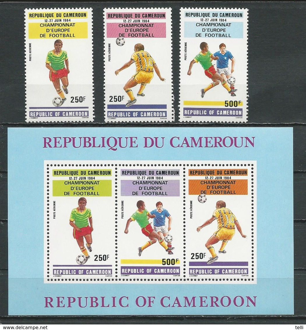 CAMEROUN  Scott C313-C315, C315a  Yvert PA327-PA329, BF22 (3+bloc) ** Cote 19  $ 1984 - Cameroun (1960-...)