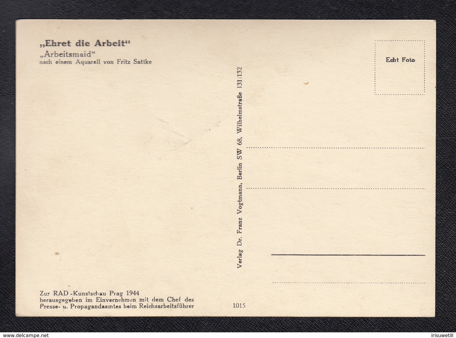 DR Arbeitsmaid Mit Hakenkreuzbrosche - Karte1 - Weltkrieg 1939-45