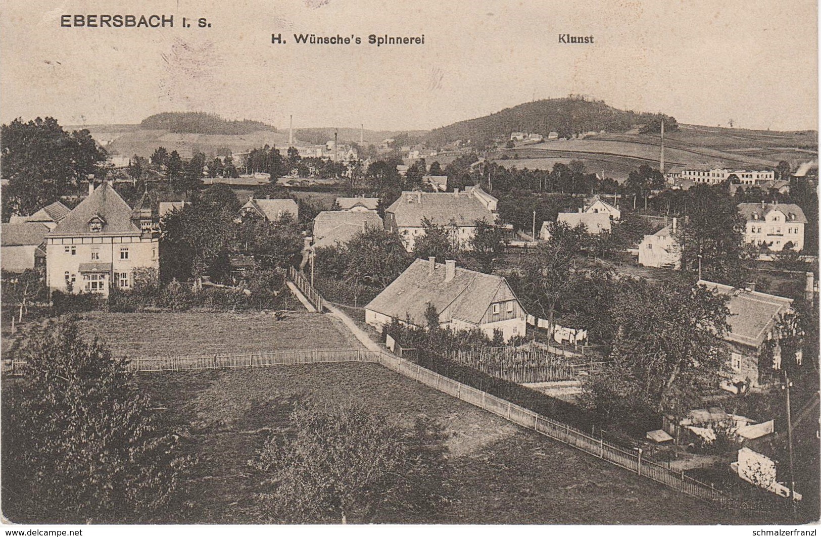 AK Ebersbach Wünsche S Spinnerei Klunst A Neugersdorf Neusalza Spremberg Friedersdorf Eibau Georgswalde Zittau Bahnpost - Ebersbach (Löbau/Zittau)