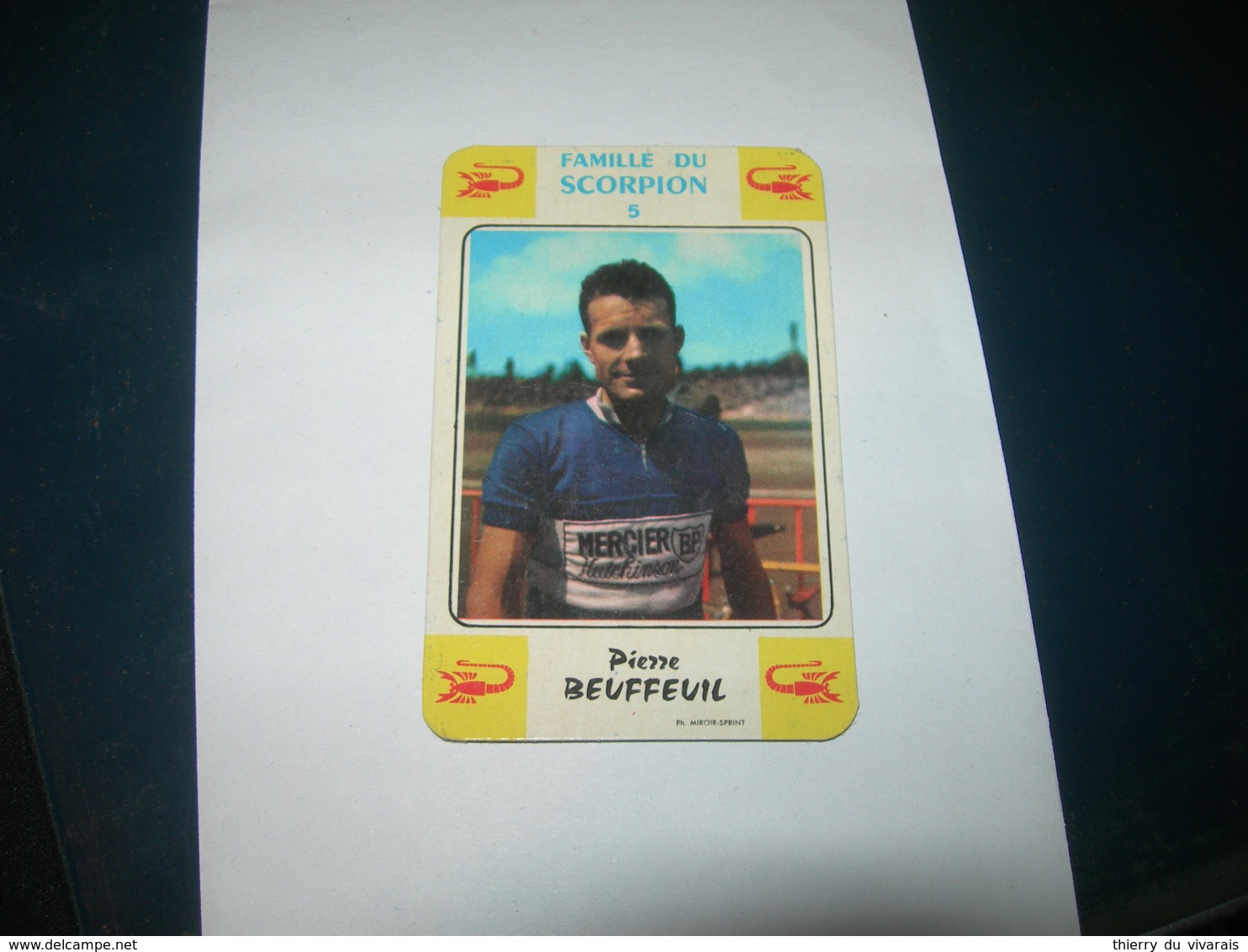 Carte Jeu Des 7 Familles - Cyclisme - Miroir-Sprint  PIERRE BEUFFEUIL - Ciclismo