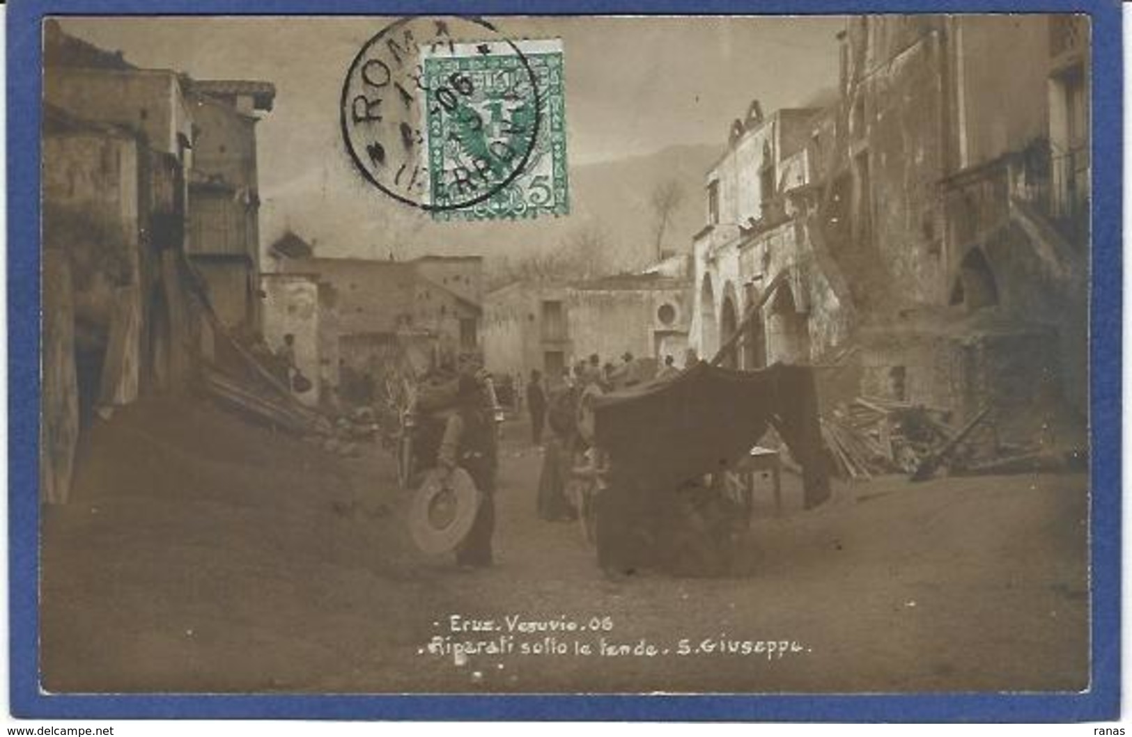 CPA Italie Italia Circulé Carte Photo RPPC éruption Du Vésuve Volcan Vésuvio - Autres & Non Classés