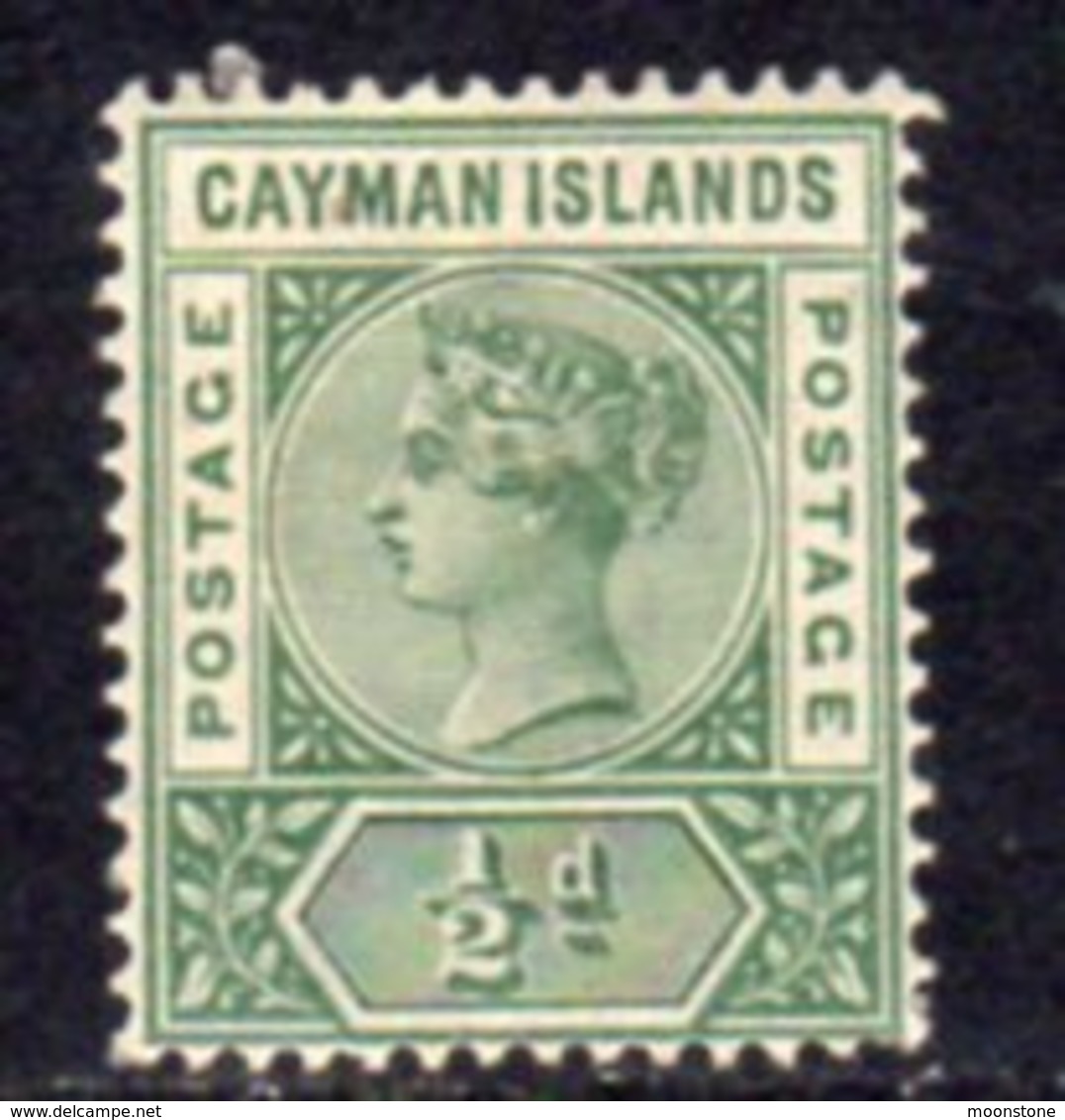 Cayman Islands QV 1900 ½d Deep Green, Wmk. Crown CA, Hinged Mint, SG 1 - Cayman Islands