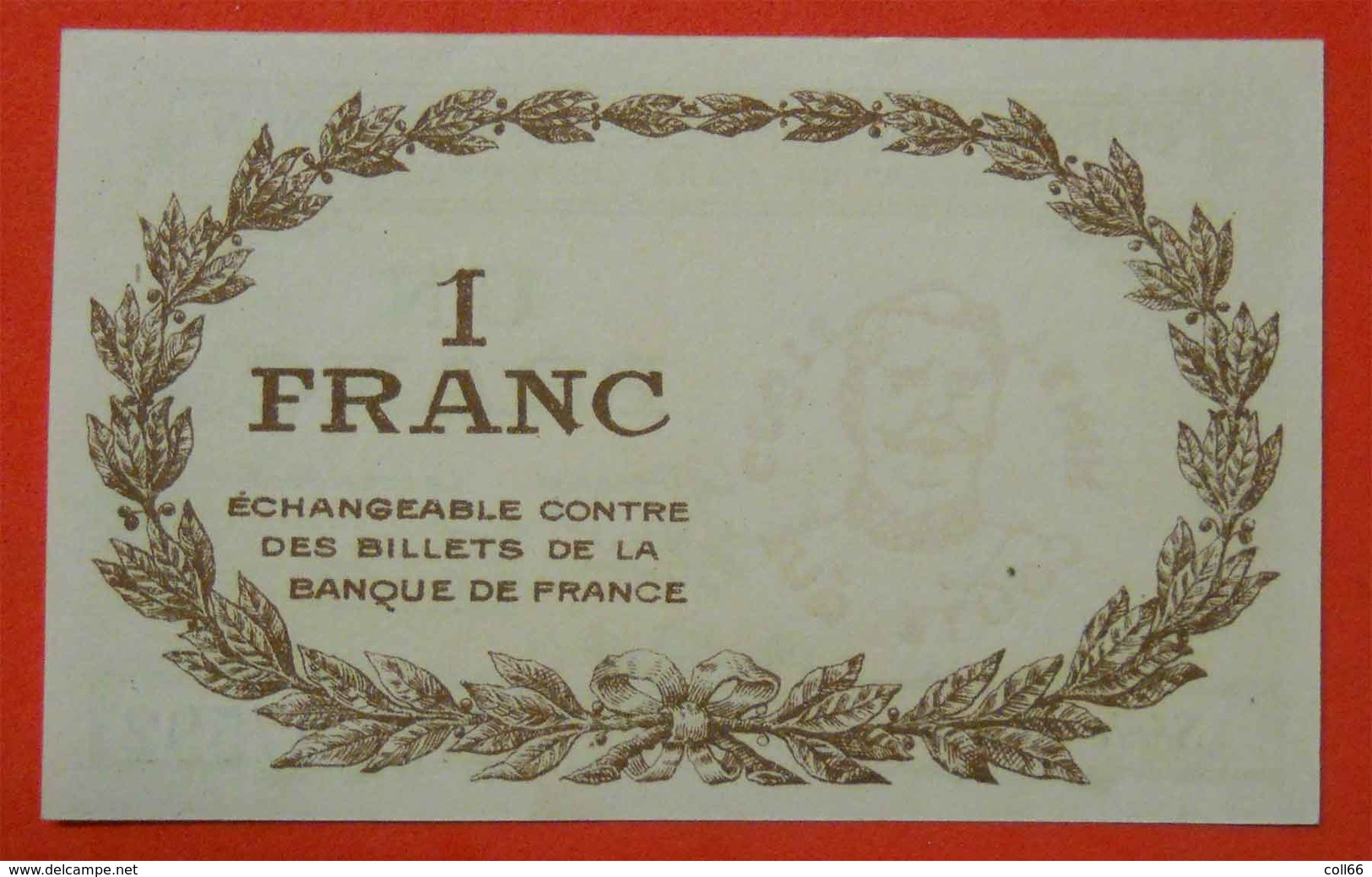1918 Ww1 Billet Chambre Commerce Perpignan Maréchal Joffre Imp Morer Nenezet Perpignan 1 Franc  66 PO Catalan - Guerre 1914-18