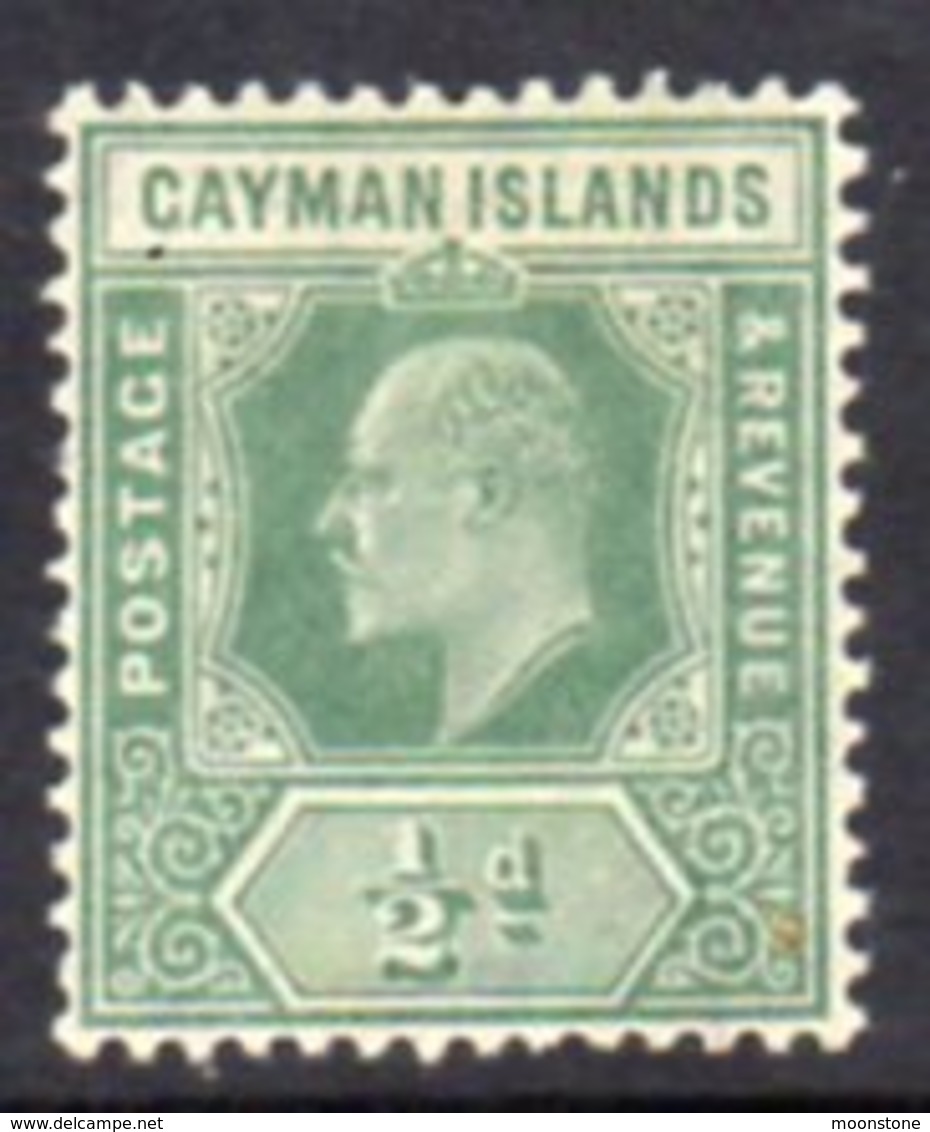Cayman Islands KEVII 1905 ½d Green, Wmk. Multiple Crown CA, Hinged Mint, SG 8 (WI2) - Cayman Islands